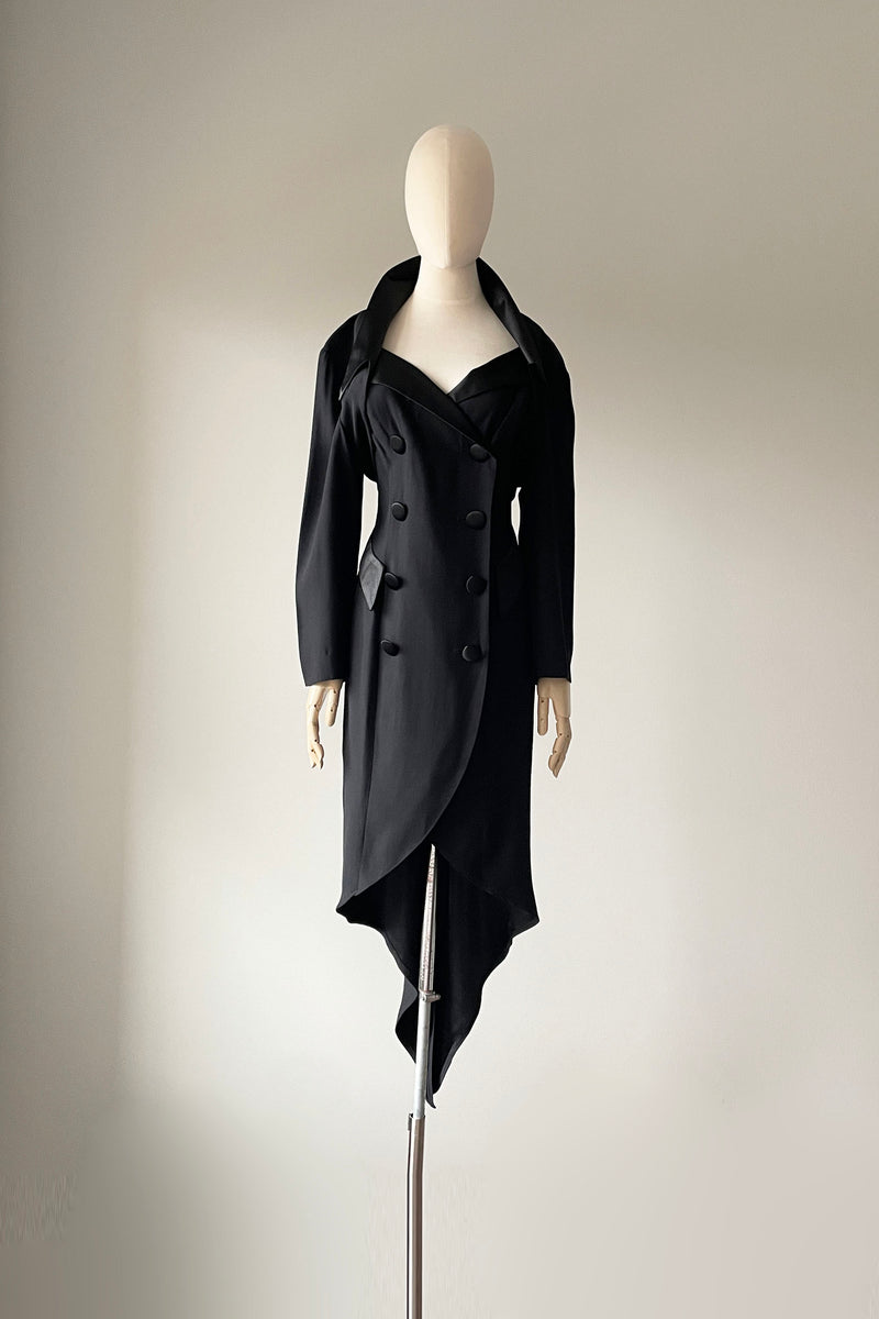 1980s tuxedo stretch gown