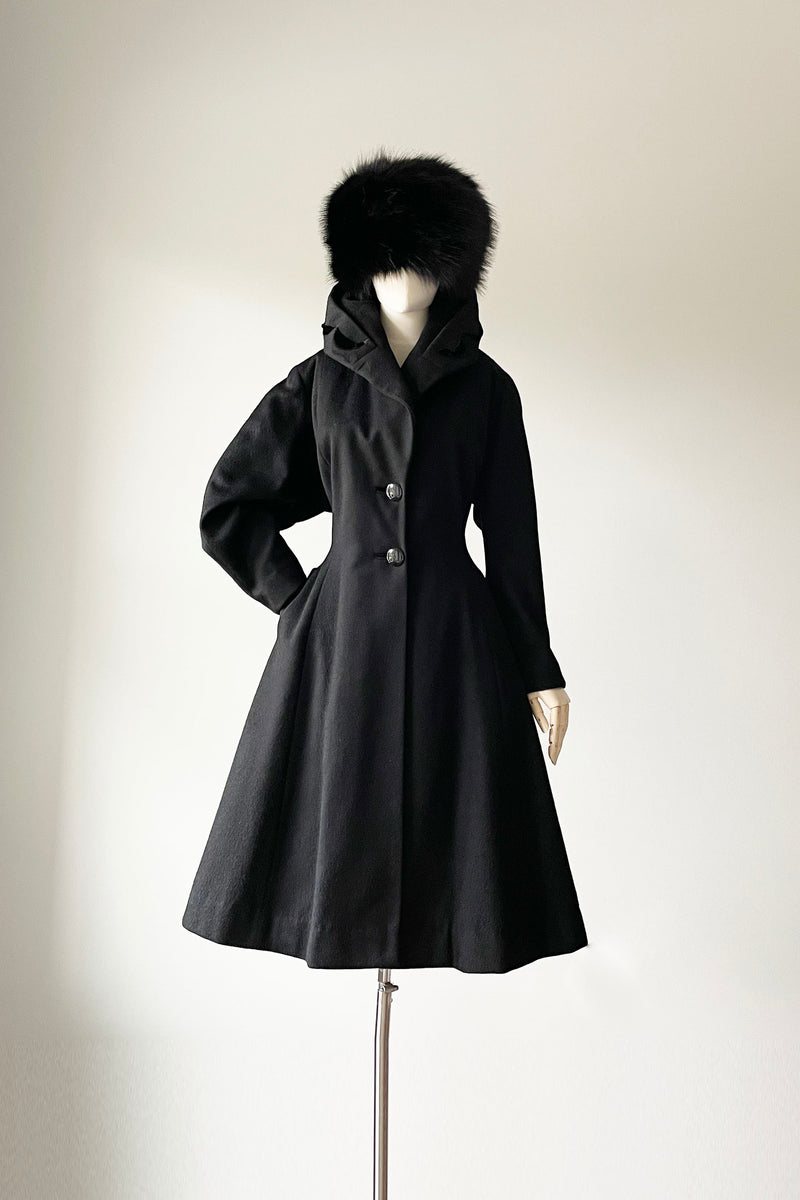 Small 1950s Princess Coat Yellow Wool Spring Jacket Rockabilly Pin Up Outerwear