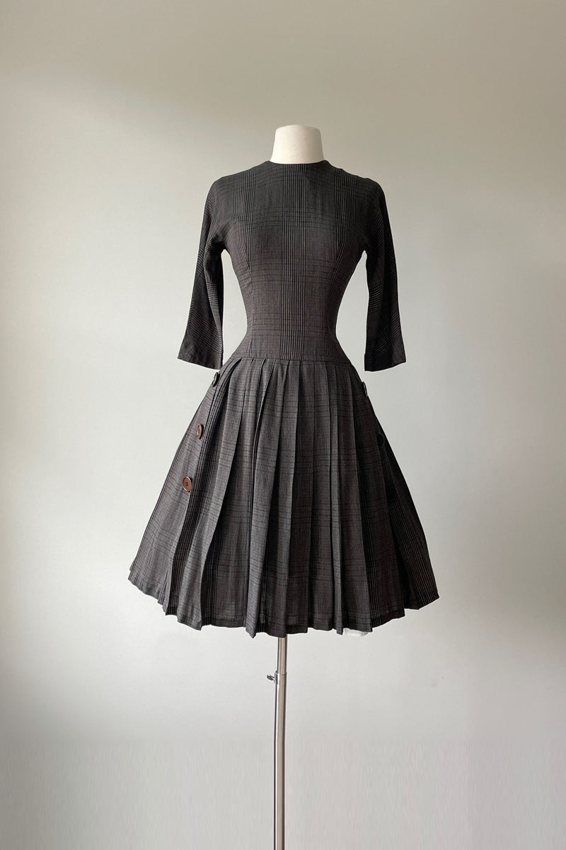 1950s Blue Plaid Jonathan Logan Dress | XS/S
