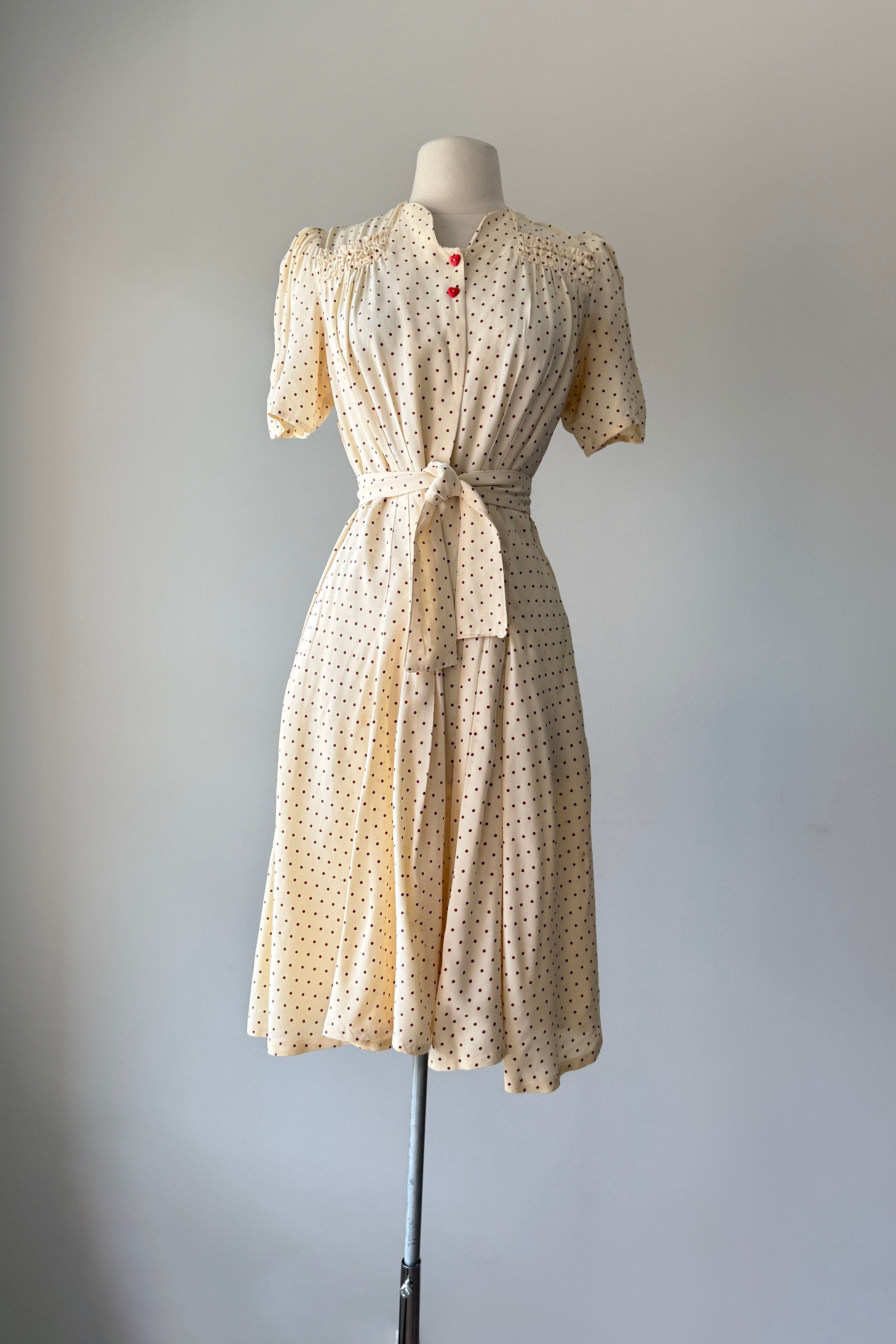 1940s red polka dot dress Peggy Wrap Dress in Red with Polka Dots The Seamstress of Bloomsbury 8