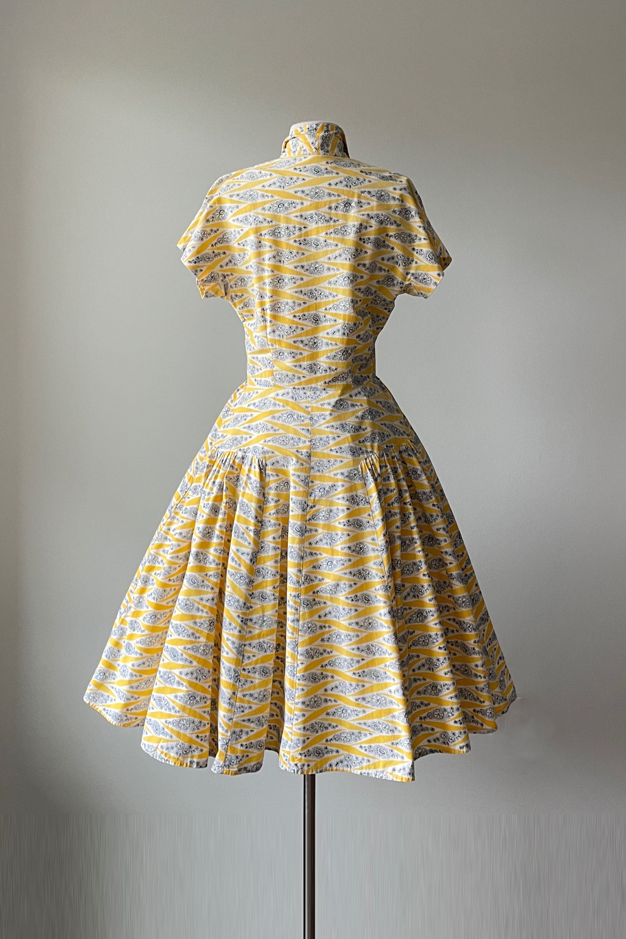 1950s Yellow Cotton Dress by Horrockses