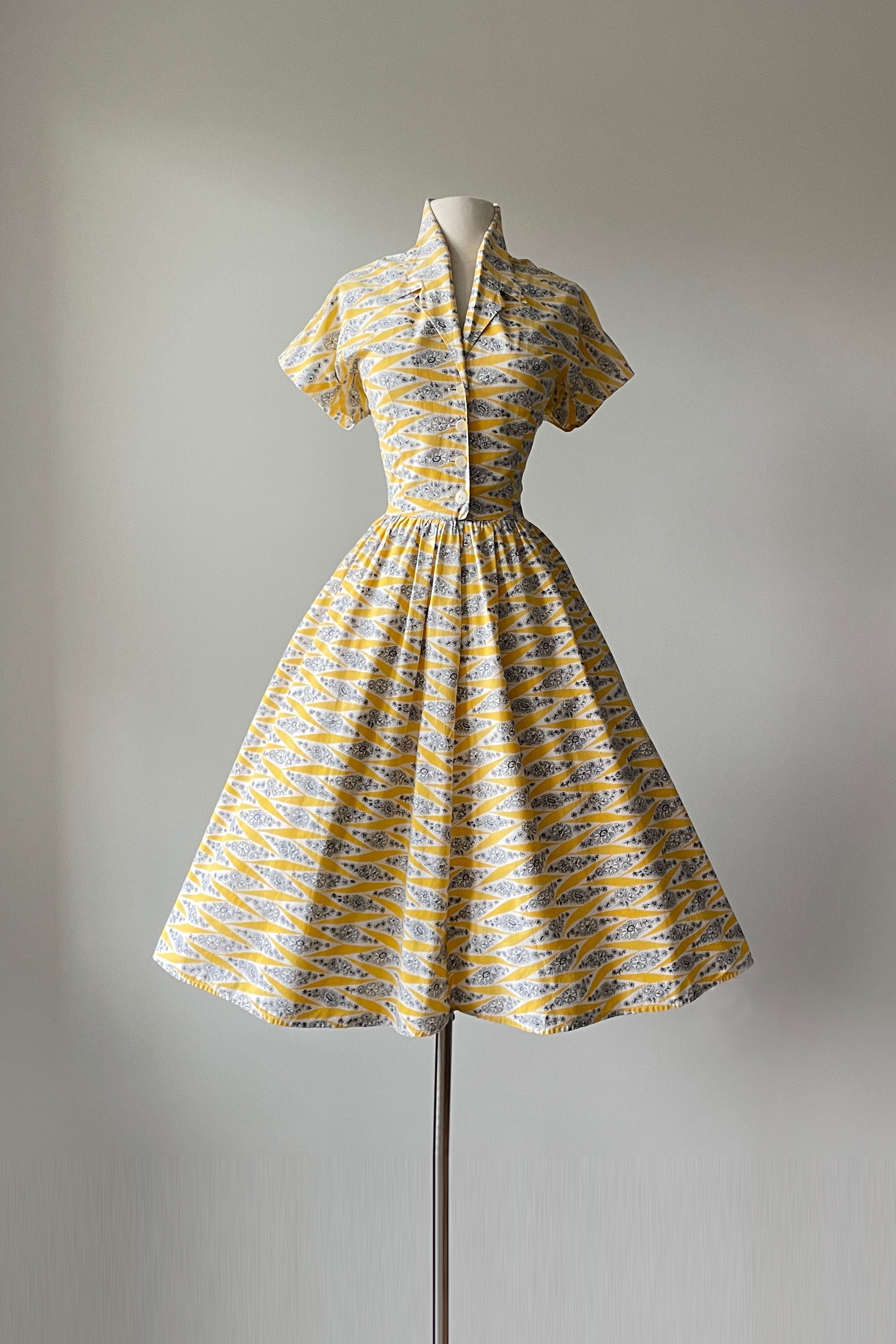 1950s Yellow Cotton Dress by Horrockses | MEDIUM Mill Street Vintage 1950s Yellow Cotton Dress by Horrockses | MEDIUM Mill Street Vintage