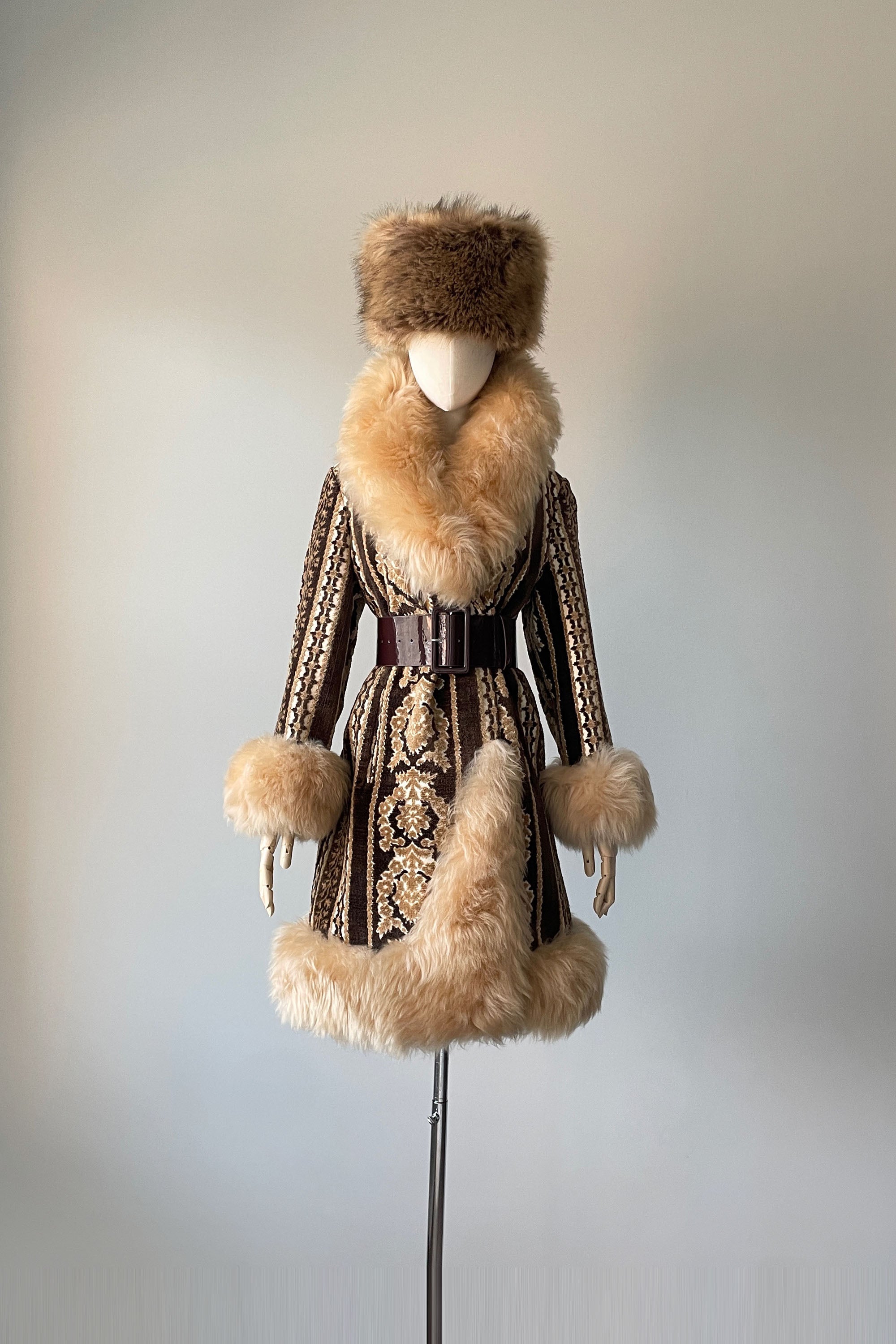 1960s Tapestry Faux Fur Coat by Country Pacer | S/M – Mill Street 
