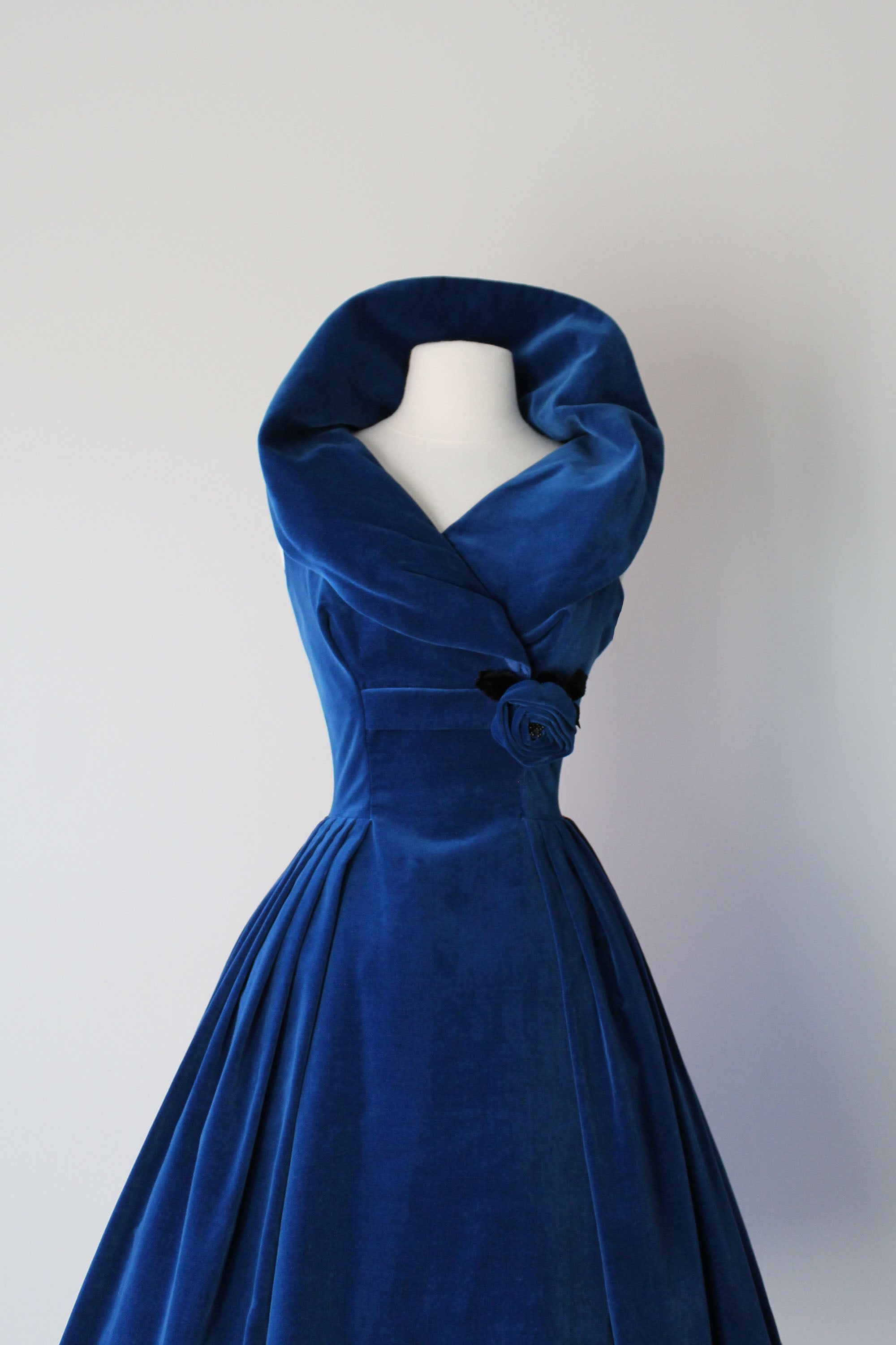 1950s Blue Velvet Dress | MEDIUM Mill Street Vintage 1950s Blue Velvet Dress | MEDIUM Mill Street Vintage