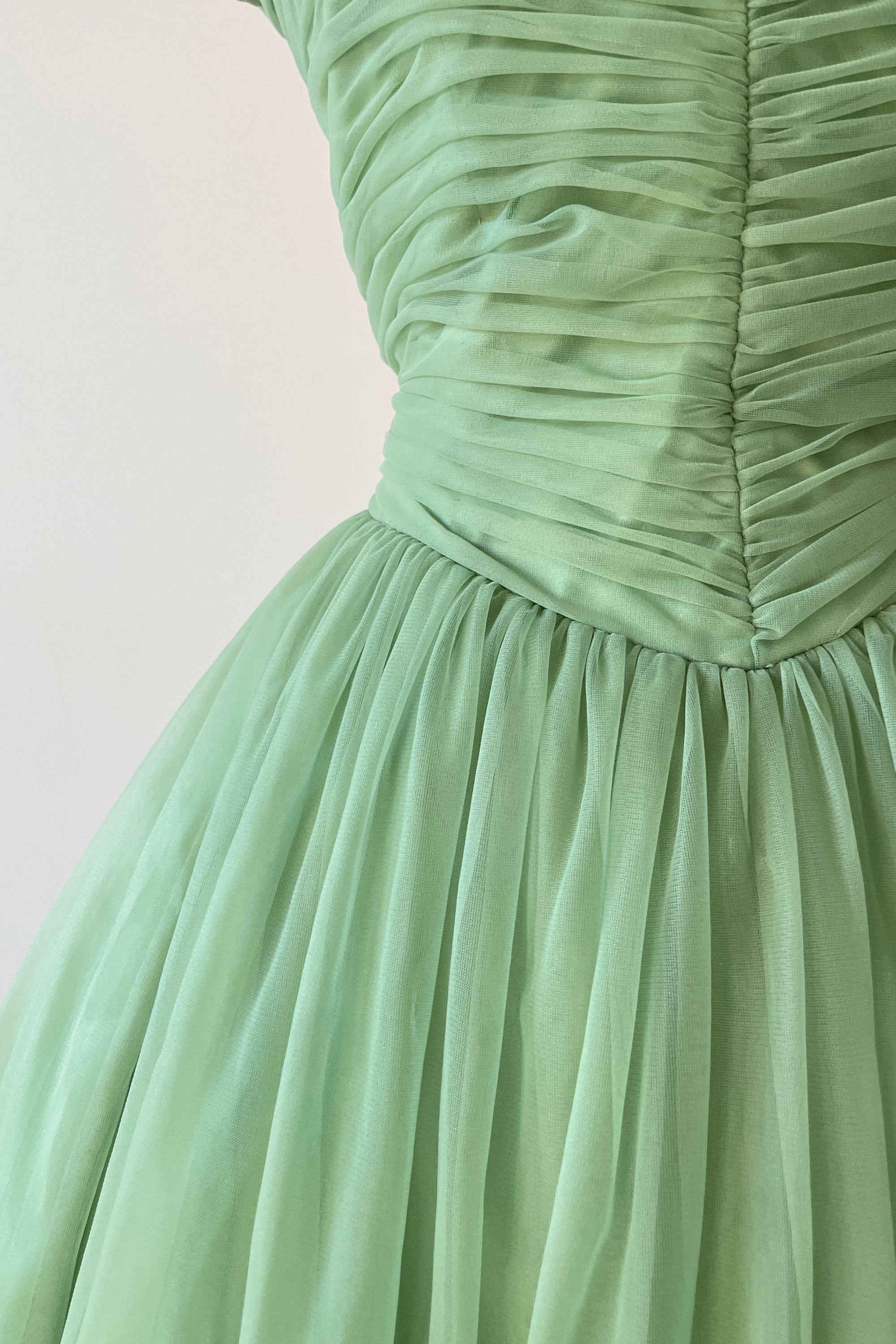 1950s Sage Green Chiffon Dress | L/XL – Mill Street Vintage